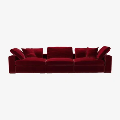 Sofa.com Long Island 3 Seat Sofa in Malbec Cotton Matt Velvet
