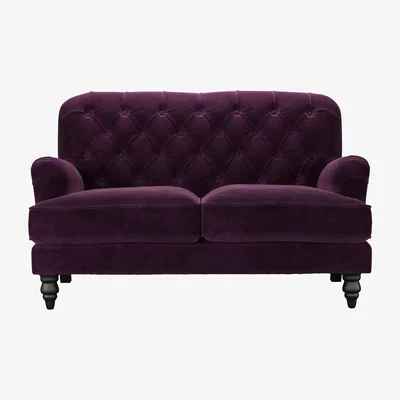 Sofa.com Snowdrop Button Back 2 Seat Sofa (breaks down) in Damson Smart Velvet