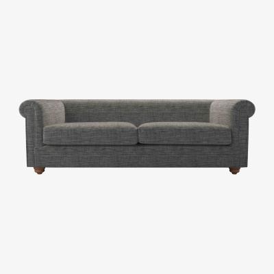 Sofa.com Patrick Unbuttoned 3 Seat Sofa in Liquorice Baylee Multi-Tone Viscose Linen