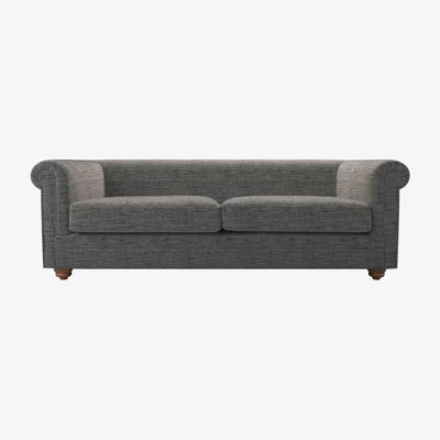 Sofa.com Patrick Unbuttoned 3 Seat Sofa in Liquorice Baylee Multi-Tone Viscose Linen