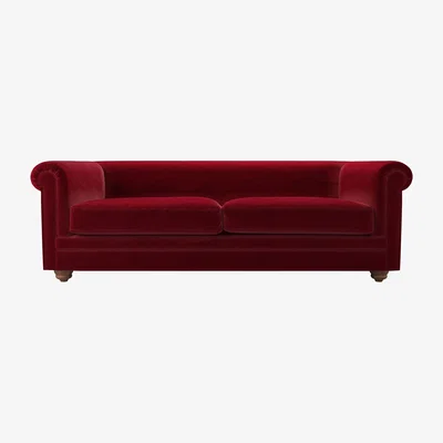 Sofa.com Patrick Unbuttoned 3 Seat Sofa in Malbec Cotton Matt Velvet