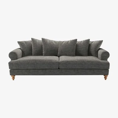 Sofa.com Teddy 4 Seat Sofa in Liquorice Baylee Multi-Tone Viscose Linen