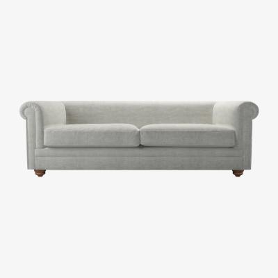 Sofa.com Patrick Unbuttoned 3 Seat Sofa in Fog Aquaclean Clever Chenille