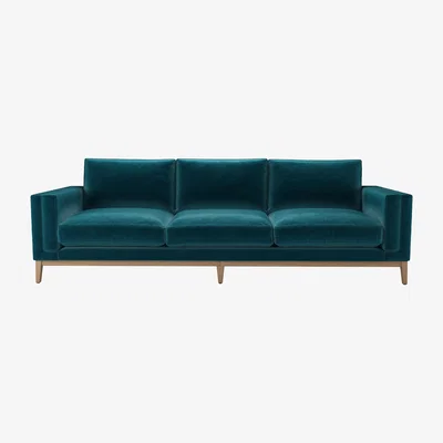 Sofa.com Costello 4 Seat Sofa in Deep Turquoise Cotton Matt Velvet