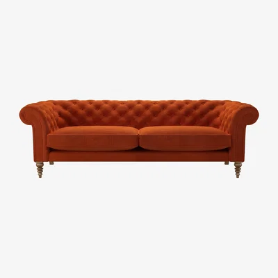 Sofa.com Oscar 4 Seat Sofa in Brick Aquaclean Clever Velvet