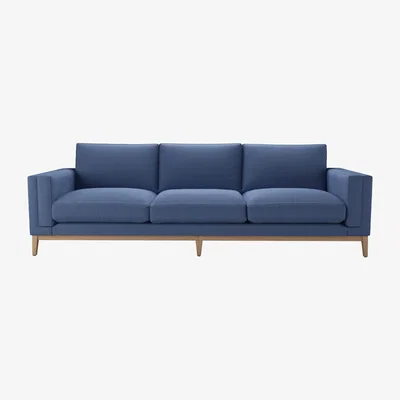 Sofa.com Costello 4 Seat Sofa in Oxford Blue Brushed Linen Cotton