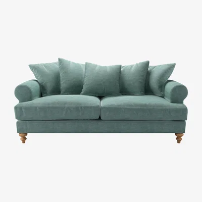 Sofa.com Teddy 3 Seat Sofa in Sea Spray Aquaclean Clever Chenille
