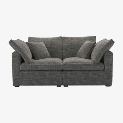 Sofa.com Long Island Slim 2 Seat Sofa in Liquorice Baylee Multi-Tone Viscose Linen