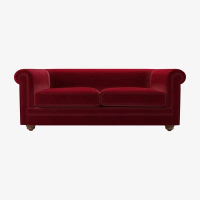 Sofa.com Patrick Unbuttoned 2.5 Seat Sofa in Malbec Cotton Matt Velvet
