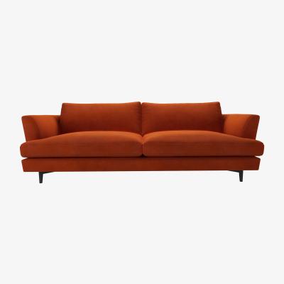 Sofa.com Lars 3 Seat Sofa in Brick Aquaclean Clever Velvet