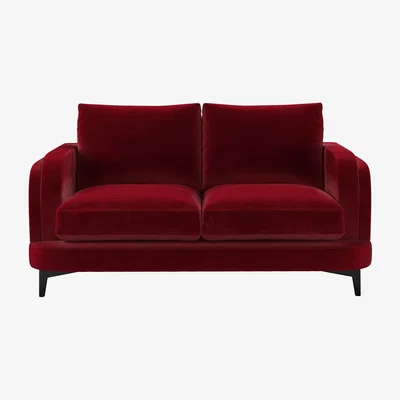 Sofa.com Boston Curved Arm 2 Seat Sofa in Malbec Cotton Matt Velvet