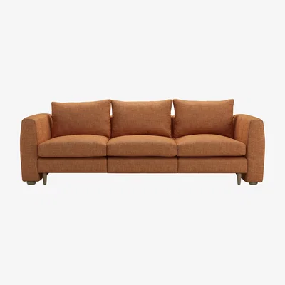 Sofa.com Tiffany Slim 3 Seat Sofa in Terracotta Florence Textured Weave