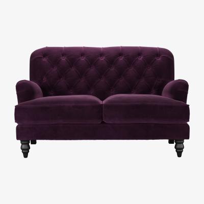 Sofa.com Snowdrop Button Back 2 Seat Sofa in Damson Smart Velvet
