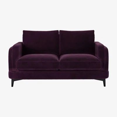Sofa.com Boston Curved Arm 2 Seat Sofa in Damson Smart Velvet