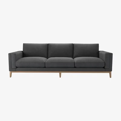 Sofa.com Costello 4 Seat Sofa in Charcoal Brushed Linen Cotton