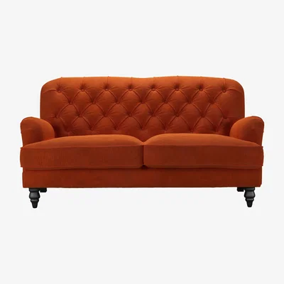 Sofa.com Snowdrop Button Back 2.5 Seat Sofa in Brick Aquaclean Clever Velvet