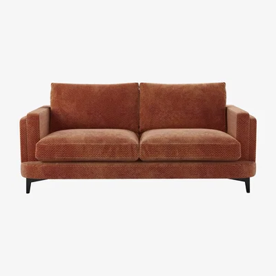 Sofa.com Boston Squared Arm 2.5 Seat Sofa in Pomegranate Bubble Velvet