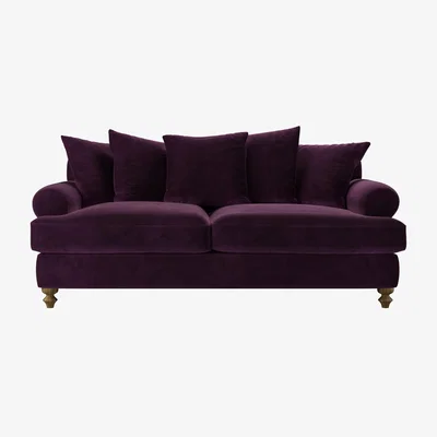 Sofa.com Teddy 3 Seat Sofa bed in Damson Smart Velvet