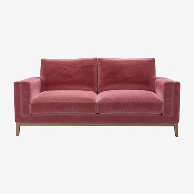 Sofa.com Perfectly Pristine Costello 2.5 Seat Sofa in Dusty Rose Cotton Matt Velvet - sofa.com