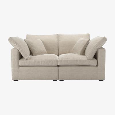 Sofa.com Long Island Slim 2 Seat Sofa in Jasmine Silky Jacquard Weave