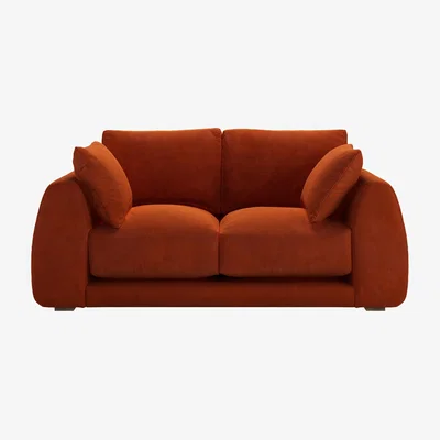 Sofa.com Carmel 2.5 Seat Sofa in Brick Aquaclean Clever Velvet