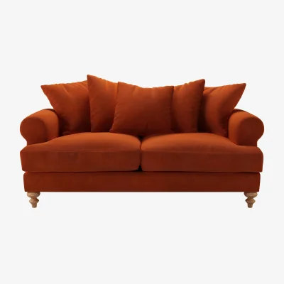 Sofa.com Teddy 2.5 Seat Sofa in Brick Aquaclean Clever Velvet