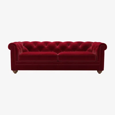 Sofa.com Patrick 3 Seat Sofa in Malbec Cotton Matt Velvet