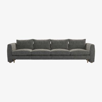 Sofa.com Tiffany Slim 4 Seat Sofa in Liquorice Baylee Multi-Tone Viscose Linen