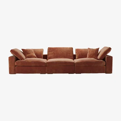 Sofa.com Long Island 3 Seat Sofa in Pomegranate Bubble Velvet