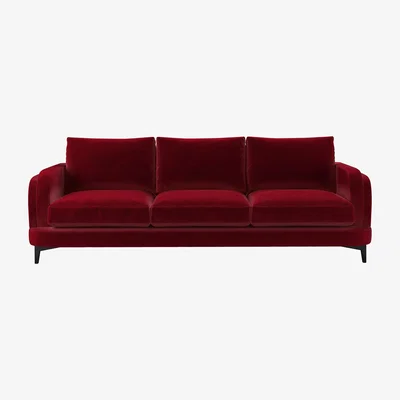 Sofa.com Boston Curved Arm 4 Seat Sofa in Malbec Cotton Matt Velvet
