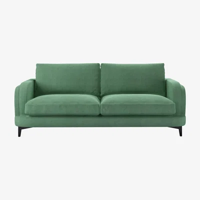 Sofa.com Boston Curved Arm 3 Seat Sofa in Celadon Easy Cotton