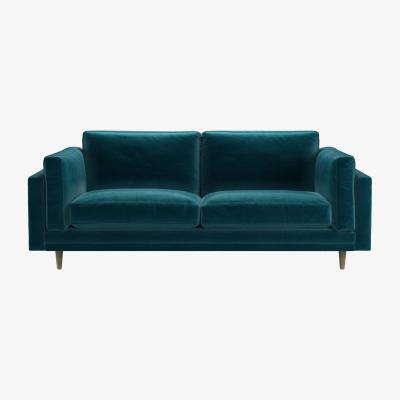 Sofa.com Marco 2.5 Seat Sofa in Deep Turquoise Cotton Matt Velvet