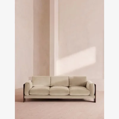 Soho Home Marcia Three Seater Sofa, Oyster Velvet, UK