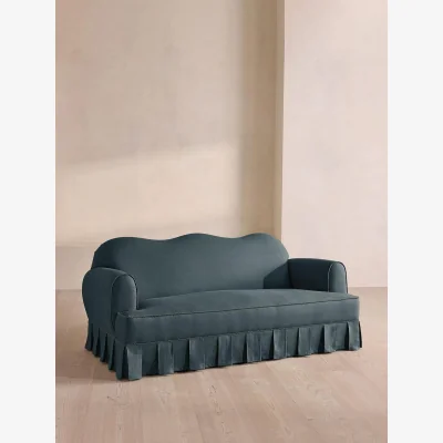 Soho Home Madelyn Three Seater Sofa, Linen, Prussian Blue, UK