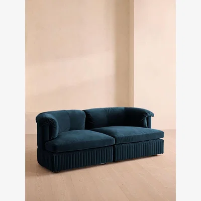 Soho Home Oona Modular Sofa, Three Seater, Velvet Royal Blue UK