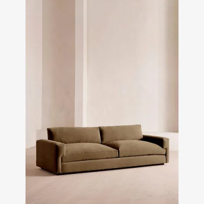 Soho Home Mossley Four Seater Sofa, Velvet, Truffle, UK