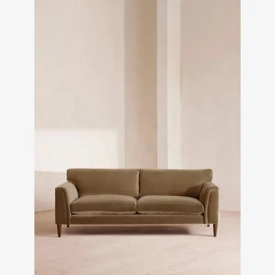 Soho Home Reya Three Seater Sofa, Velvet, Truffle, UK
