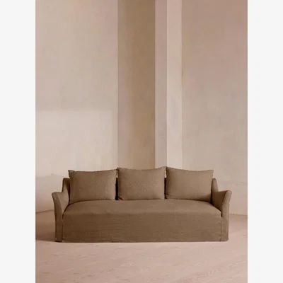 Soho Home Roma Three Seater Sofa, Linen, Ochre