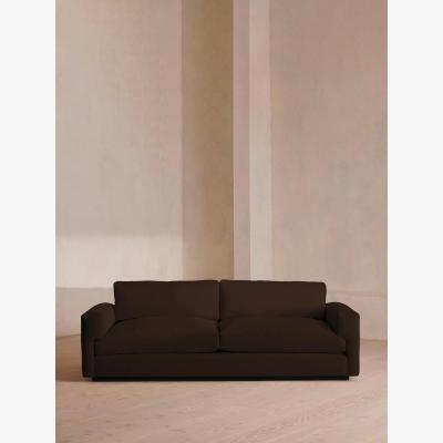 Soho Home Mossley Three Seater Sofa, Velvet, Chocolate Brown