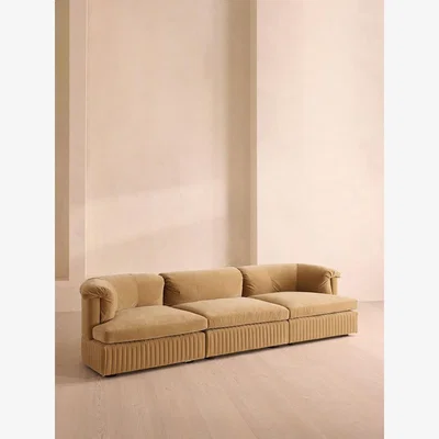 Soho Home Oona Modular Sofa, Four Seater, Velvet Camel UK