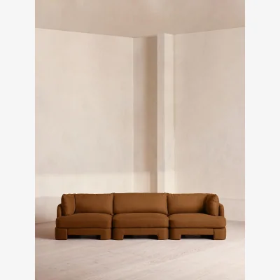 Soho Home Odell Modular Sofa, Four Seater, Linen, Terracotta, UK