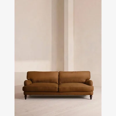 Soho Home Arundel Four Seater, Sofa, Linen, Terracotta
