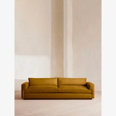 Soho Home Mossley Four Seater Sofa, Linen, Turmeric, UK