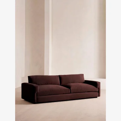 Soho Home Mossley Four Seater Sofa, Velvet, Aubergine, UK