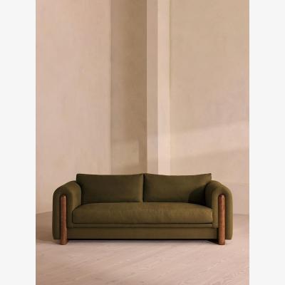 Soho Home Faarell Three Seater Sofa, Linen, Olive