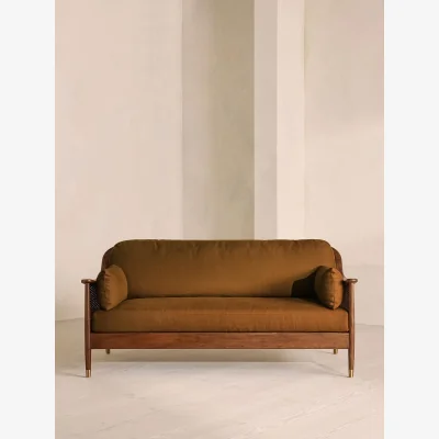 Soho Home Atlanta Three Seater Sofa, Linen, Terracotta, UK