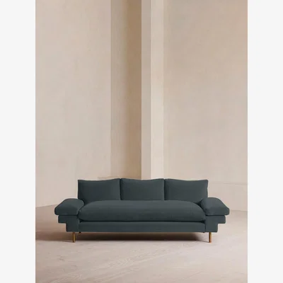 Soho Home Bristol Sofa, Velvet, Grey Blue