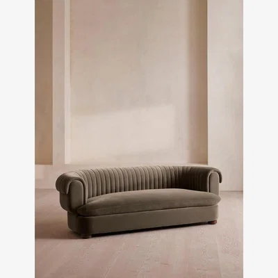 Soho Home Rava Three Seater Sofa, Velvet, Taupe