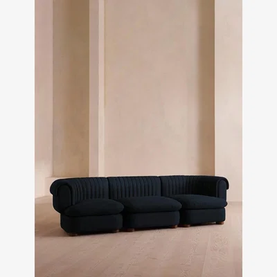 Soho Home Rava Modular Sofa, Four Seater, Linen, Indigo