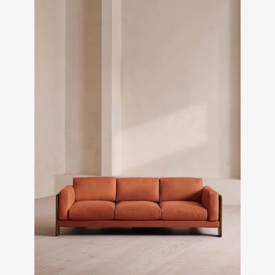 Soho Home Marcia Three Seater Sofa, Linen, Antique Rose